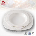 Royal dinnerware for hotel, white ceramics bone china square plate